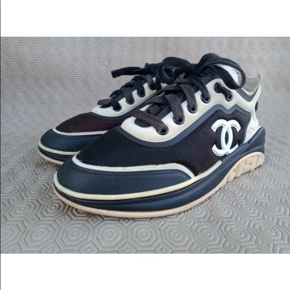 CHANEL Low Top 37 Nylon Multi Cc Logo Trainer Sneakers CC LG34763 Mesh & Fabric